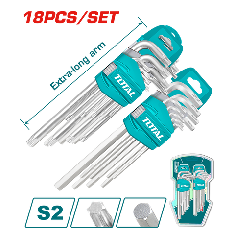 Set di 18 chiavi maschio esagonali e per viti con impronta Torx®