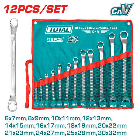 Set chiavi poligonali doppie curve in busta, 12 pezzi