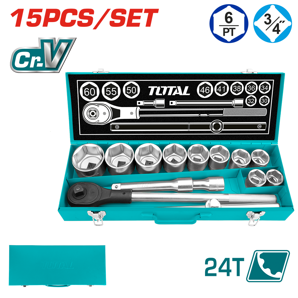 Set di Chiavi a Bussola 3/4”, 15 Pezzi