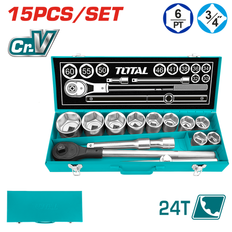 Set di Chiavi a Bussola 3/4”, 15 Pezzi