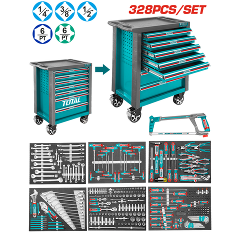 Carrello Portautensili 7 Cassetti con 328 Utensili