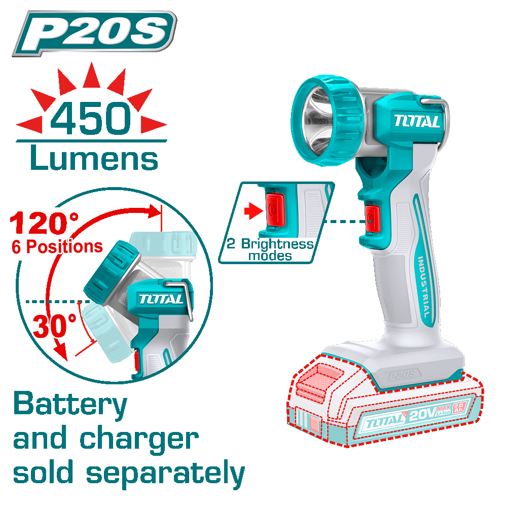 Lampada LED da Lavoro 20V, solo corpo macchina