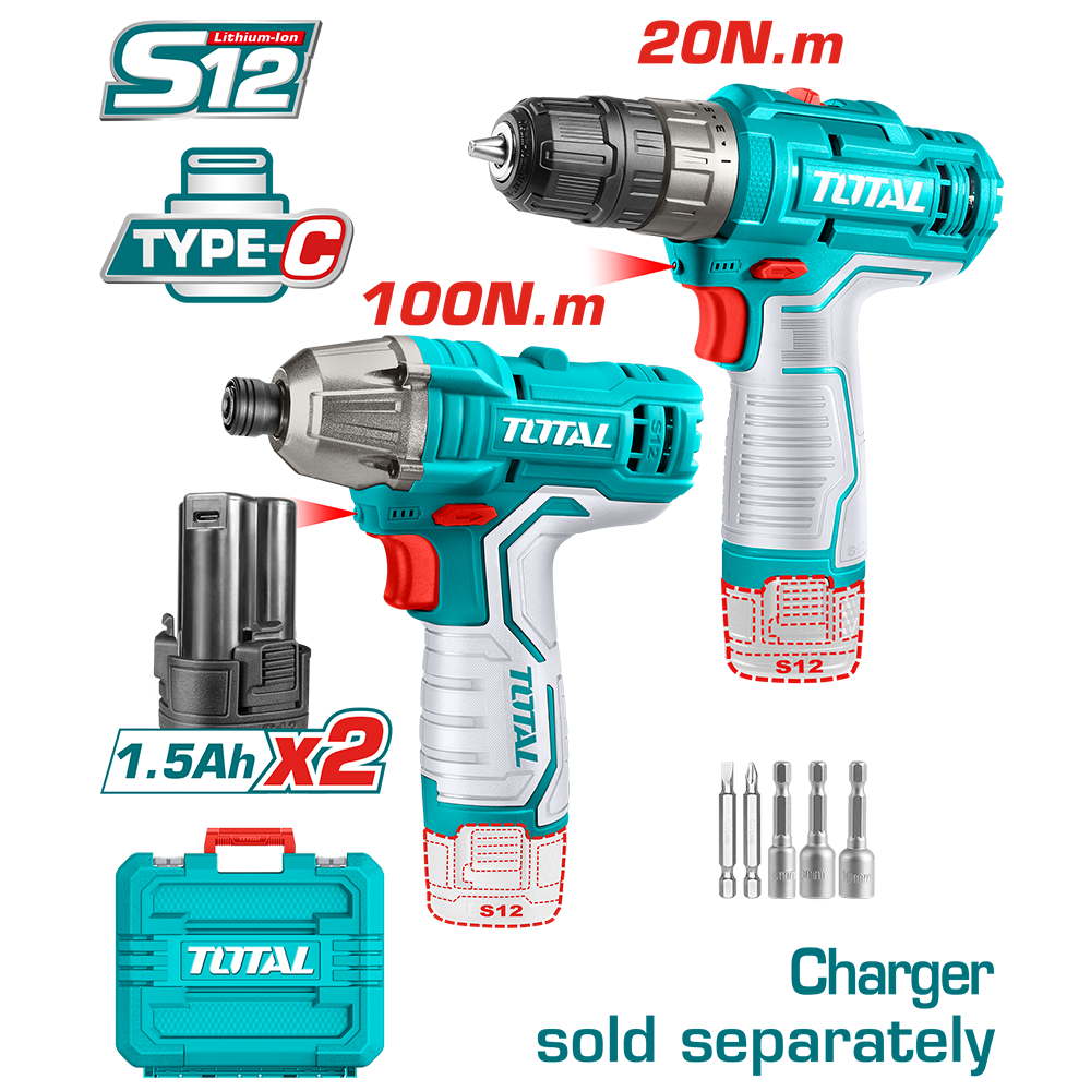 Set Avvitatore + Avvitatore ad Impulsi 1/4", 12V