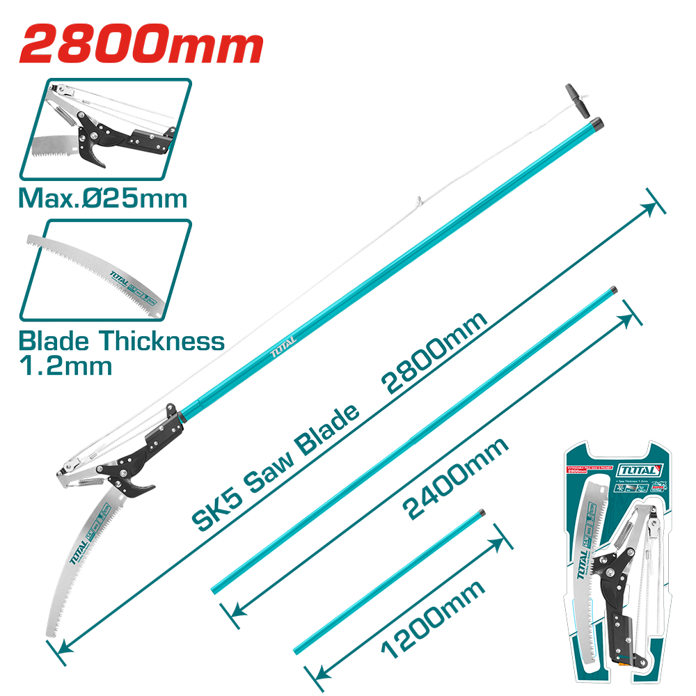 PAPILLON 80697 Svettatoio Telescopico Professionnel 2,5 M – Manche Aluminium Extensible, Lame Tranchante Acier, Gris