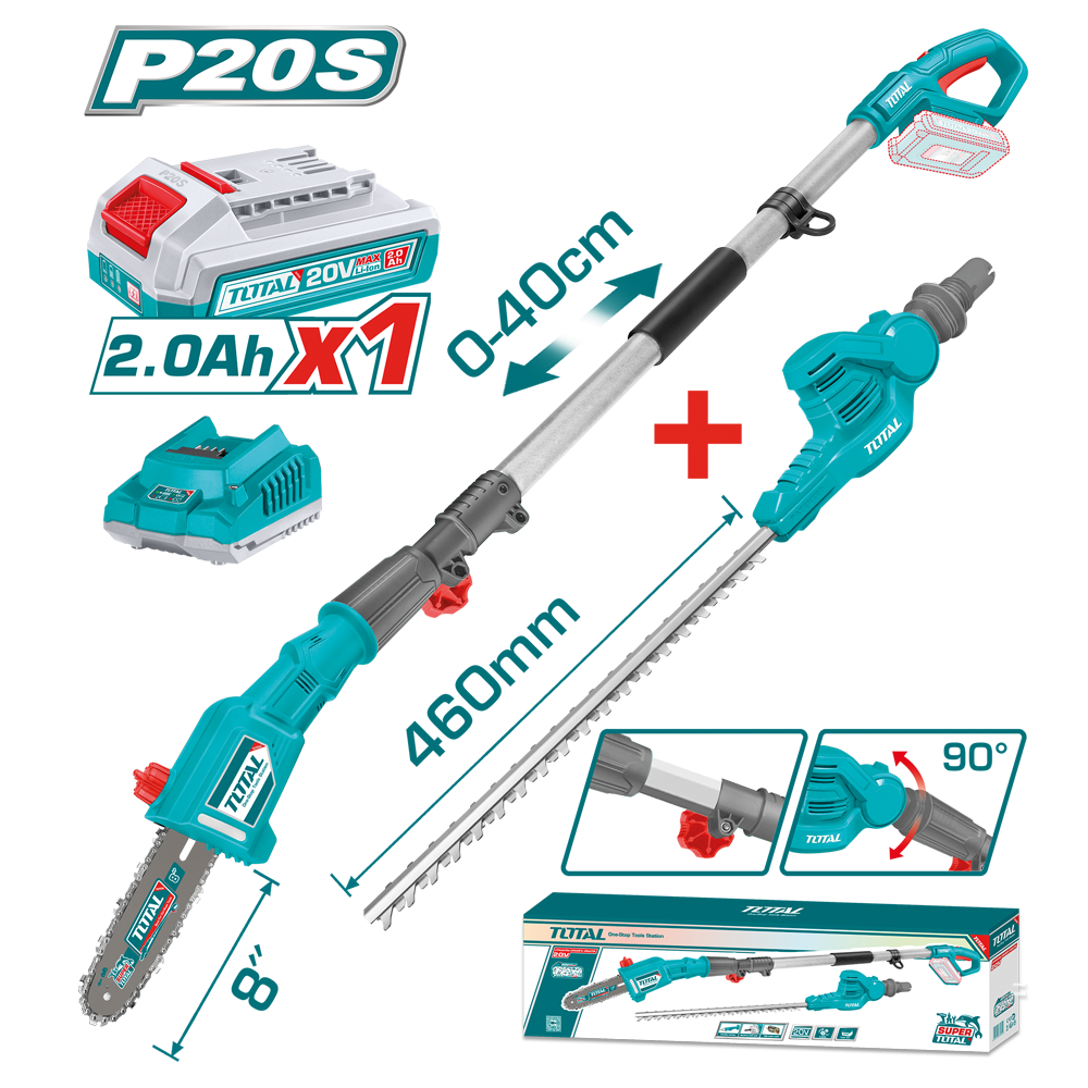 Tagliasiepi Telescopico con Potatore 20V