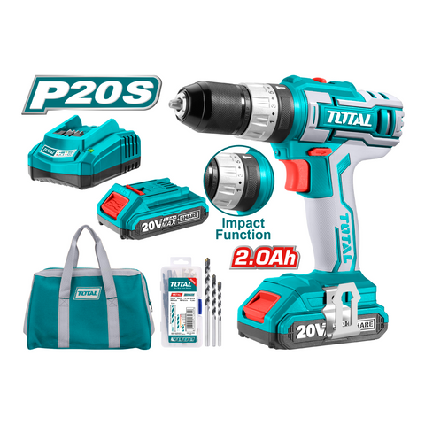 Trapano Avvitatore A Batteria Con Percussione 20V Brushless Batterie Borsa Ingco 589